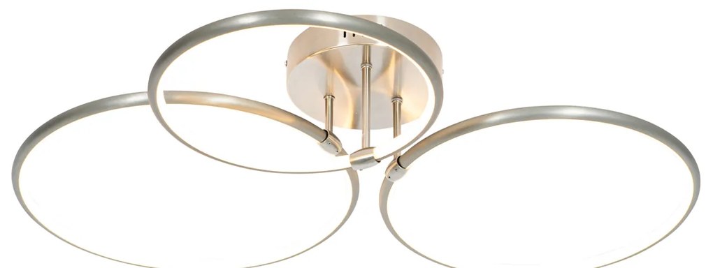 Таванна лампа от стомана с LED 3-степенна димираща 3-светлина - Joaniqa