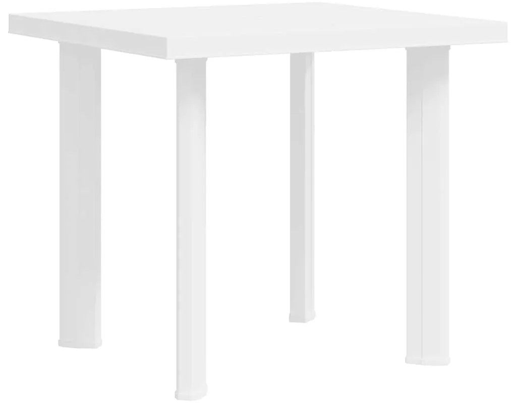 48802 vidaXL Градинска маса, бяла, 80x75x72 см, пластмаса
