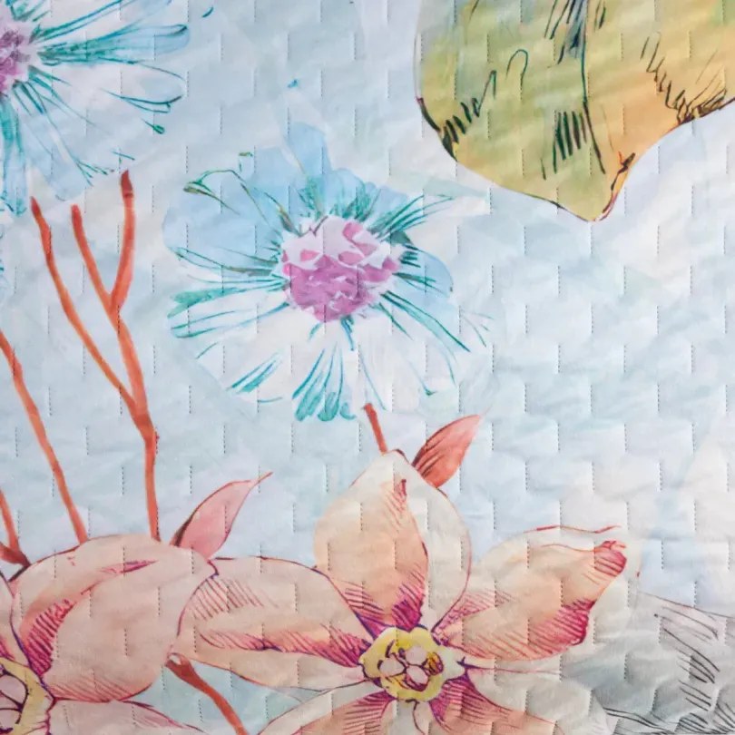 Елегантна кадифена покривка за легло с тропическа шарка Ширина: 220 см | Дължина: 240 см