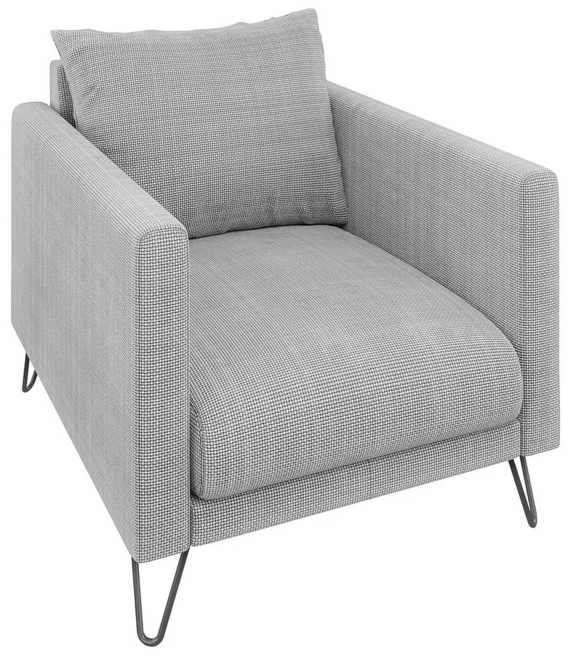 Светлосиво шенилово кресло Freya – Ropez