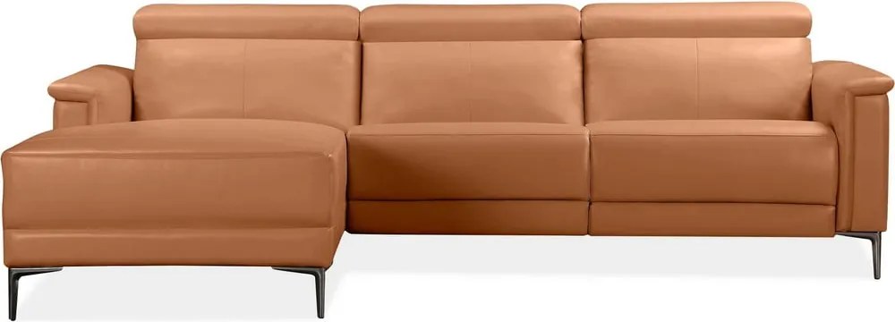 Кафяв ъглов диван от изкуствена кожа (ляв ъгъл) Lund – Støraa