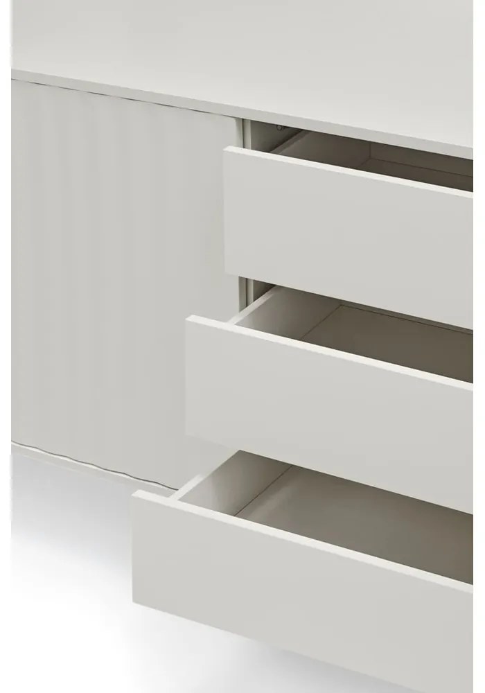 Бял нисък скрин 211x80 cm Sierra – Teulat