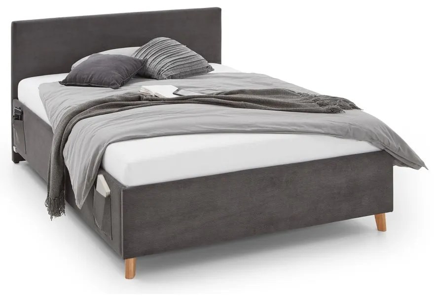 Антрацитно тапицирано детско легло 90x200 cm без ламелно дъно Cool – Meise Möbel