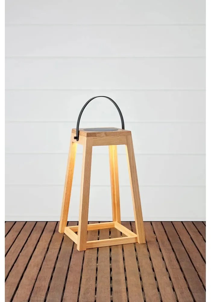 Кафяв екстериорен LED фенер със соларен панел с USB (височина 54 cm) Nordic – Markslöjd