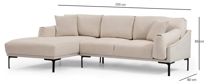 Светлобежов ъглов диван , ляв ъгъл Leo - Artie