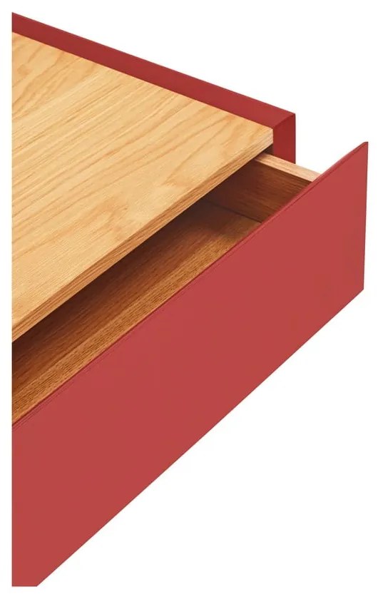 Червено висящо нощно шкафче с дъбов плот Arista – Teulat
