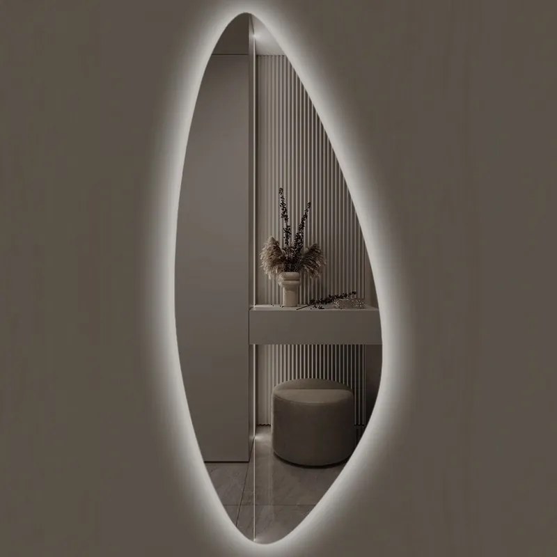 Стенно огледало LED осветление LM Frosted Lens, фигурно, 500×1000мм