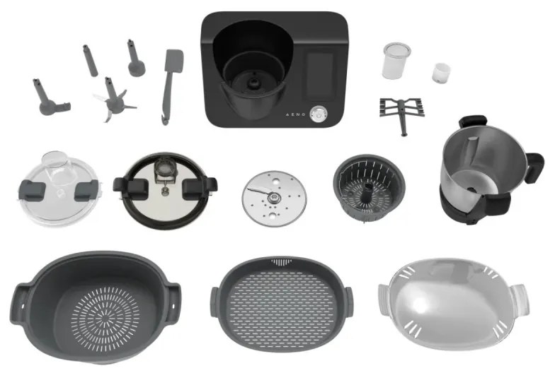 Кухненски робот 20в1 AENO ACR0001S GastroLab, 1000W, Wi-Fi, 8 програми, 12 степени, 3.5l, Touch screen, Таймер, Черен