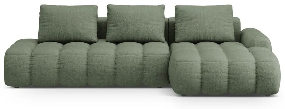 Зелен сгъваем/с място за съхранение ъглов диван (десен ъгъл) Linz – Cosmopolitan Design