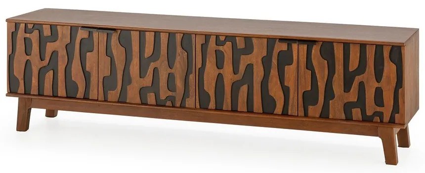 Кафява маса за телевизор от масивно манго 180x50x40 cm Kantu – MOME