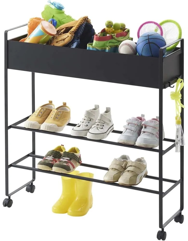 Черна метална стойка за детски обувки 74,5x74,5x22 cm Tower – YAMAZAKI