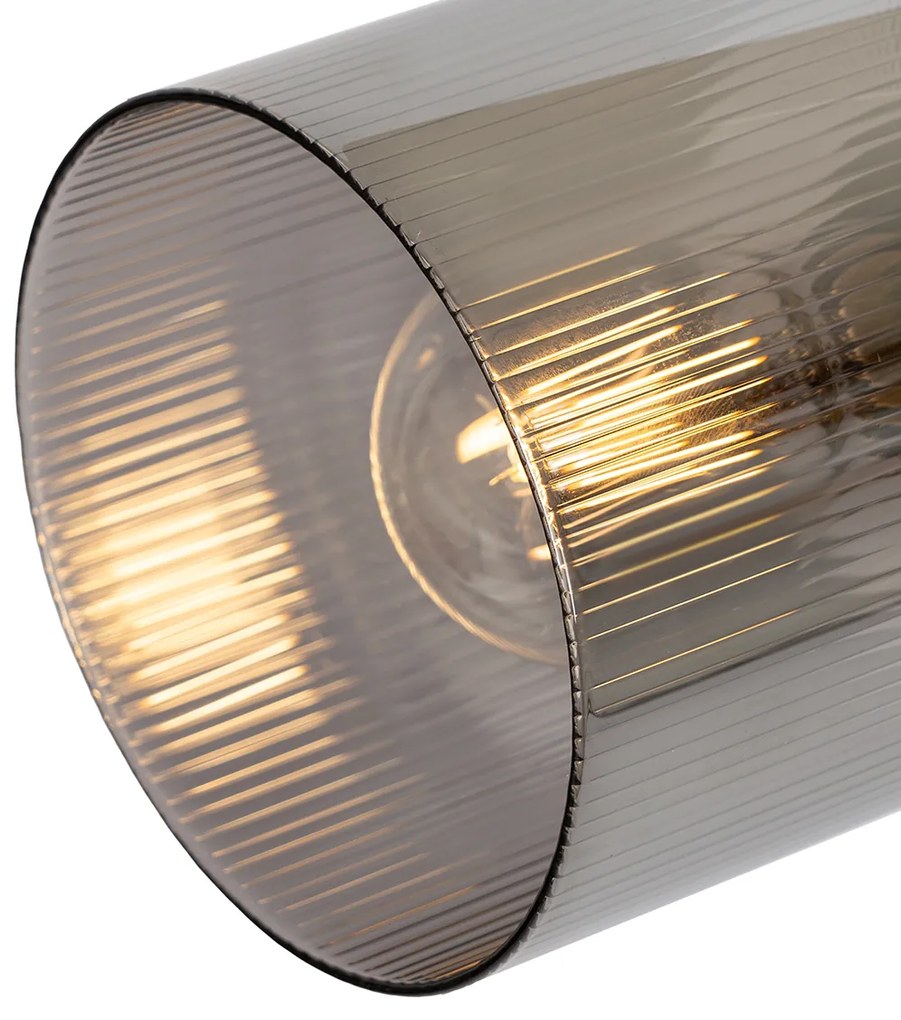 Таванен прожектор черен с опушено стъкло 4-светлина регулируем - Laura