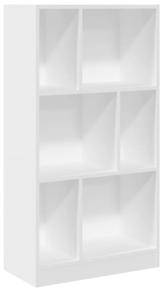848003 vidaXL Библиотека, бяла, 57x28,5x107,5 см, инженерно дърво
