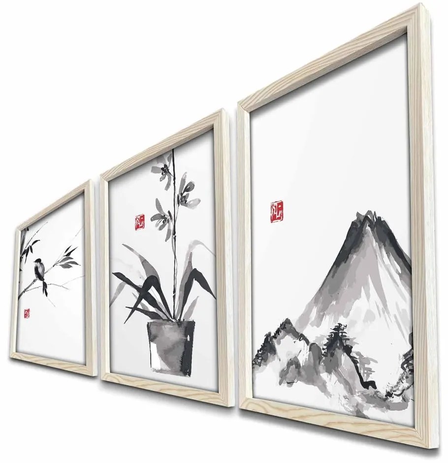 Картини в комплект 3 бр. 38x53 cm – Wallity