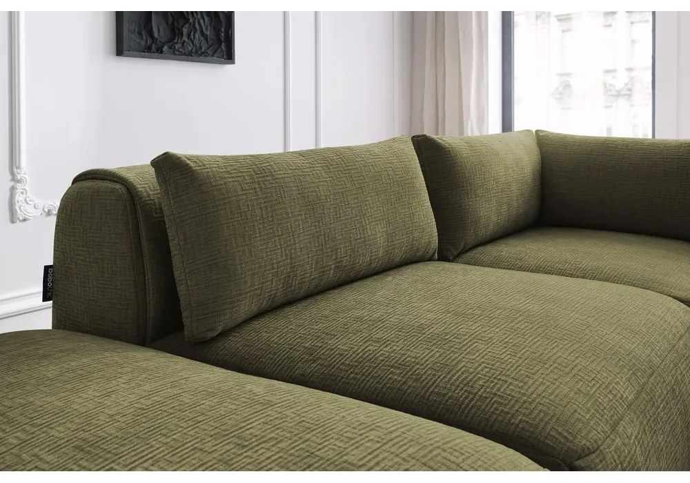 Зелен ъглов диван (променлив) Jeanne - Bobochic Paris