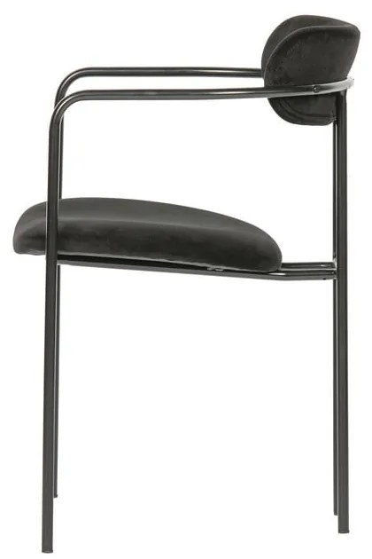 Черен кадифен стол за хранене Ivy - WOOOD