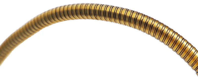 Класическа подова лампа бронз плат абажур бял с лампа за четене - Retro