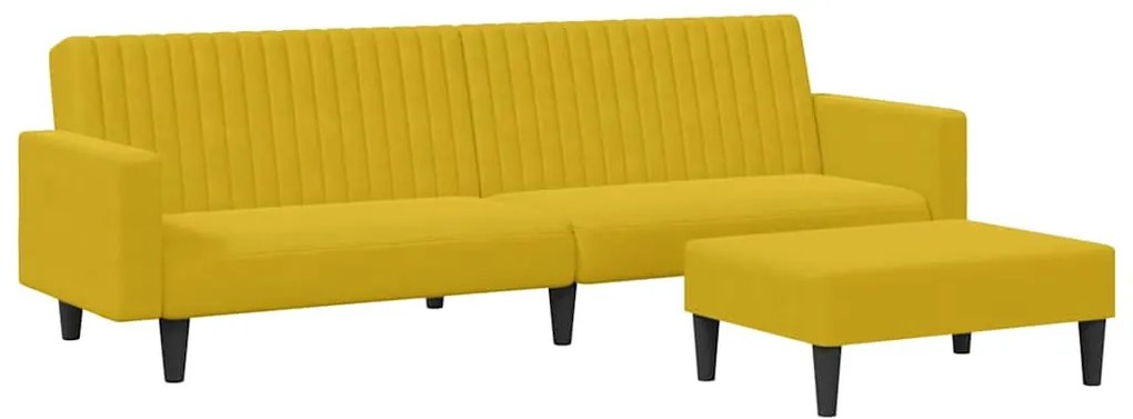 3216284 vidaXL Комплект дивани от 2 части, жълт, кадифе