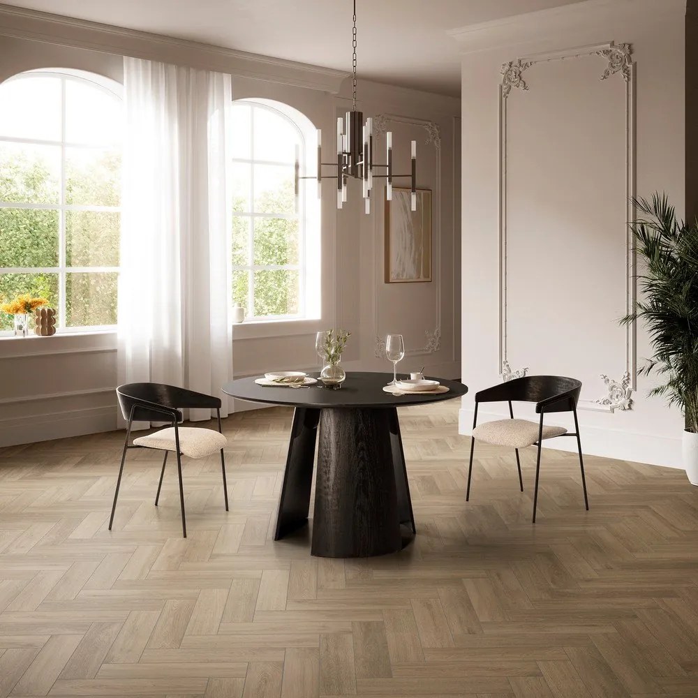 Кръгла трапезна маса с черен плот за маса ø 120 cm Zuri – MOME