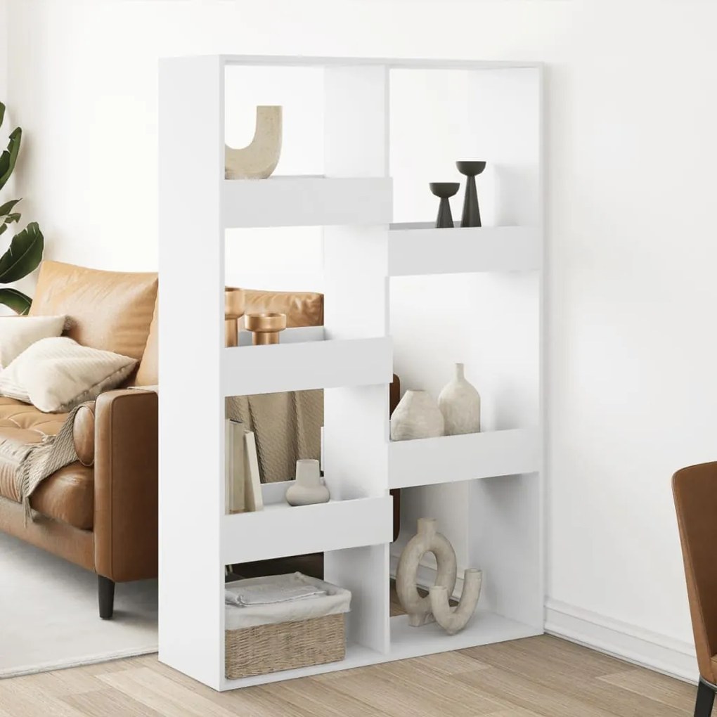 3309564 vidaXL Разделител за стая, бял, 100x33x155,5 см, инженерно дърво