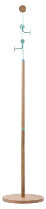 Дъбова стойка за дрехи от масивна дървесина със сини детайли Hook - Gazzda