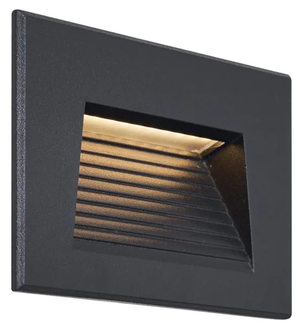 Модерна вградена стенна лампа черна 11.5cm с LED IP65 - Trem