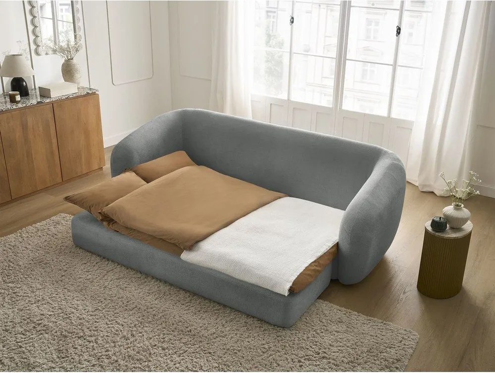 Тъмносив шенилов сгъваем диван 228 cm Neyo – Bobochic Paris