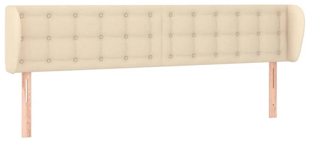 3117605 vidaXL Горна табла за легло с уши, кремава, 203x23x78/88 см, плат