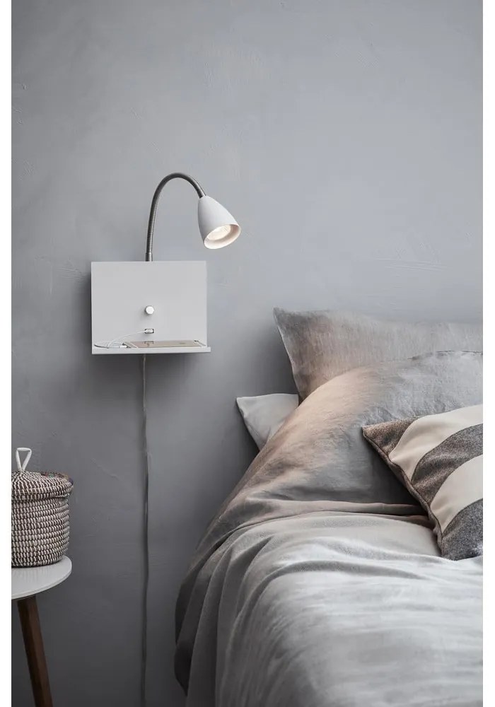 Бяла стенна лампа ø 6,5 cm Logi – Markslöjd