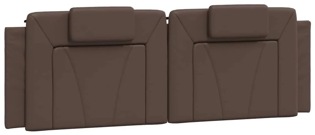374799 vidaXL Мека табла за легло Viana, кафява, 160 см, изкуствена кожа