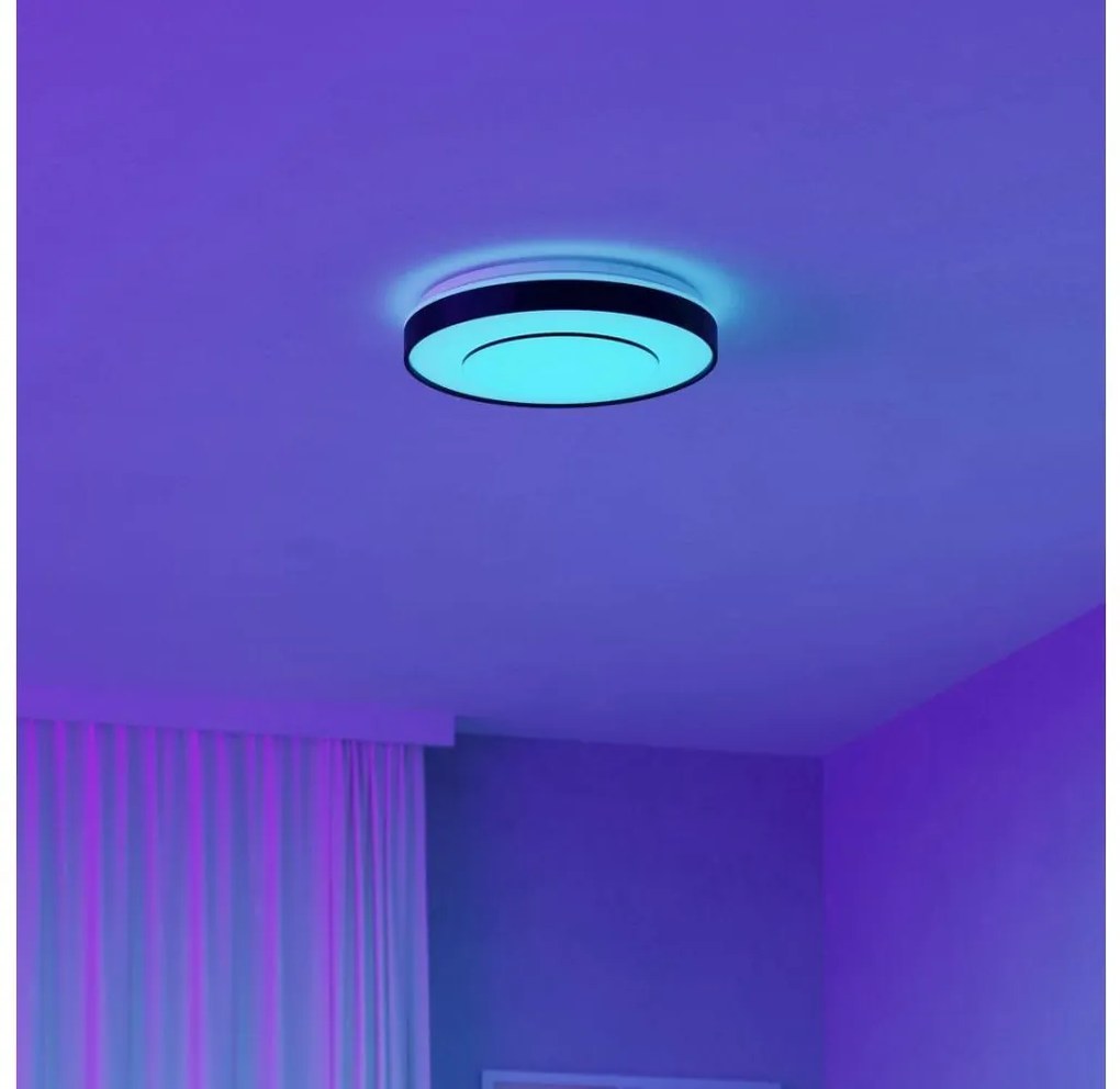 Eglo 300688 -LED RGBW димируемо таванно осветително тяло MONTERIGGIONI-Z LED/18,5W/230V черно + дистанционно управление