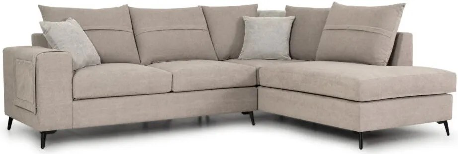 Ъглов диван Hannah-Бежово-Дясно