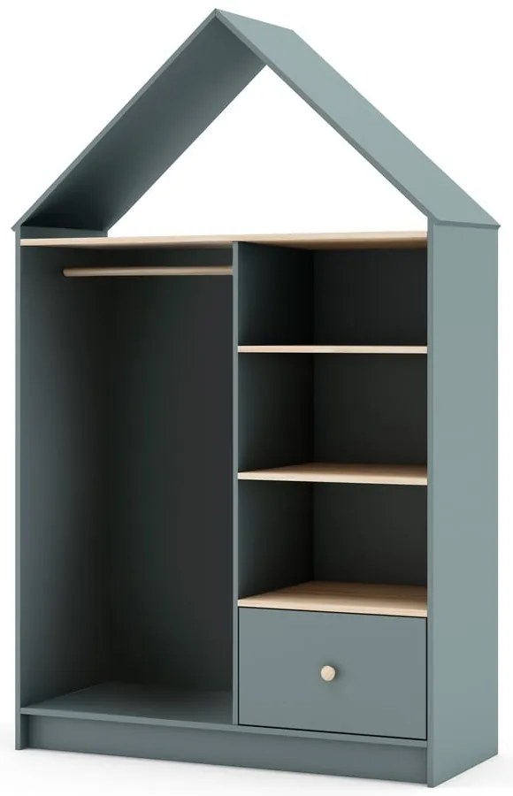 Отворен детски гардероб сиво-зелен 110x180x45 cm Estefania – Marckeric