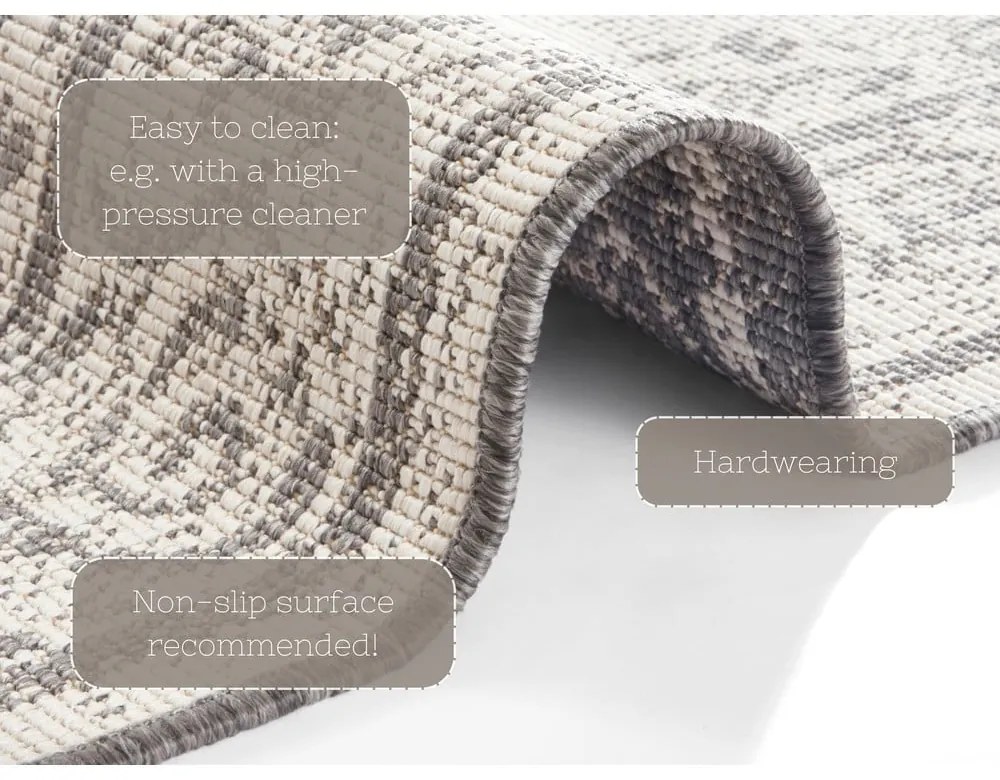 Сив и кремав килим за открито , 80 x 150 cm Cebu - NORTHRUGS