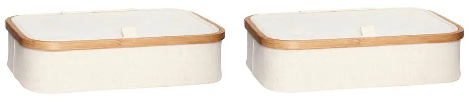 Бежови текстилни кутии за съхранение в комплект 2 бр. с капаци 38x26x9 cm Ecru – Hübsch