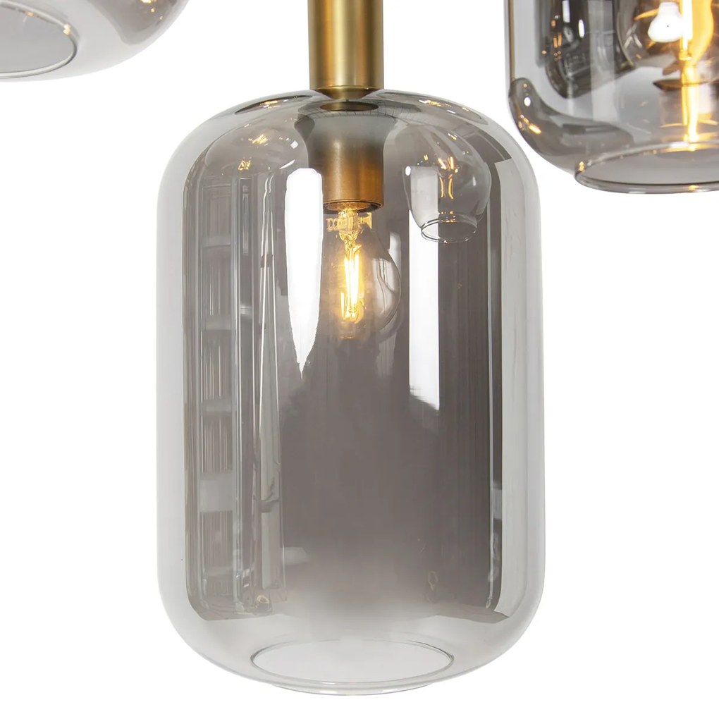 Интелигентен висящ аплик черен със злато с опушено стъкло, включително 5 Wifi A60 - Zuzanna