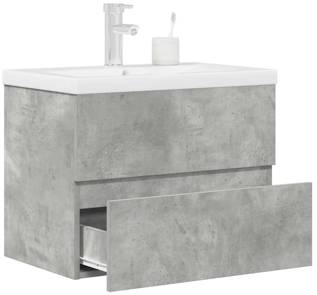 3324914 vidaXL Комплект мебели за баня от 2 части бетонно сив инженерно дърво