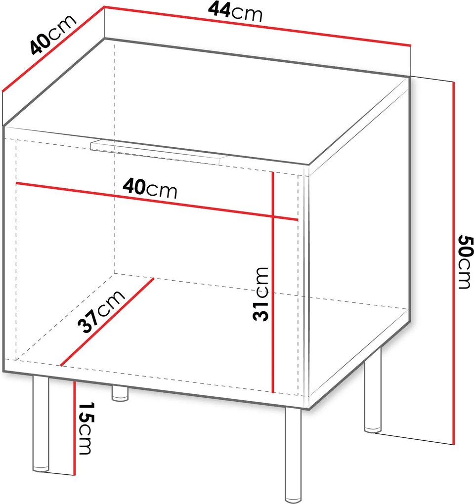 Комплект от 2 нощни шкафчета Almera