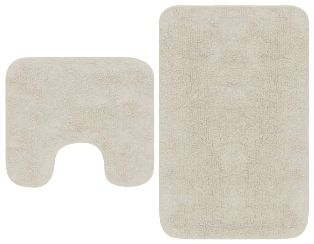 133232 vidaXL Комплект постелки за баня, 2 бр, текстил, бели