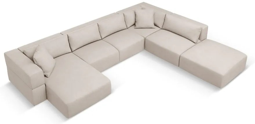 Бежов ъглов U-образен диван, десен ъгъл Esther – Milo Casa
