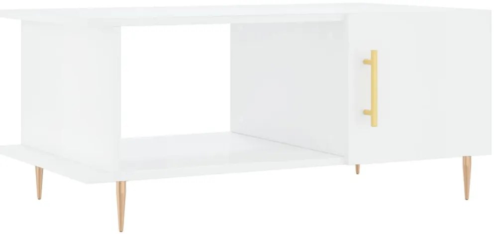 829478 vidaXL Кафе маса, бял гланц, 90x50x40 см, инженерно дърво