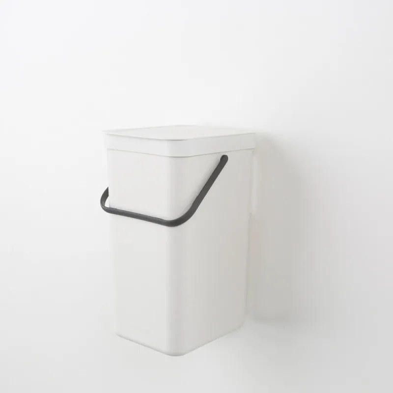 Кош за разделно събиране на боклук Brabantia Sort&Go 648978, 16 л, Дръжка, Възможност за стенен монтаж, Тъмносив