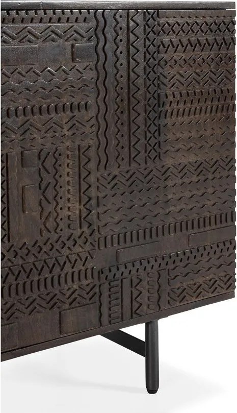 Тъмнокафяв скрин от масивно манго 160x75x40 cm Kalai – MOME