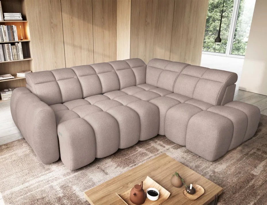 Ъглов диван Chicago-Светлокафяв-Десен