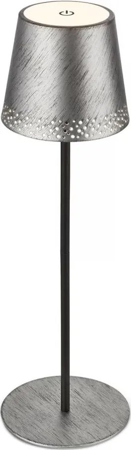 Brilo - LED настолна акумулаторна сензорна лампа KIKI LED/2,6W/5V IP44 2600 mAh сребриста