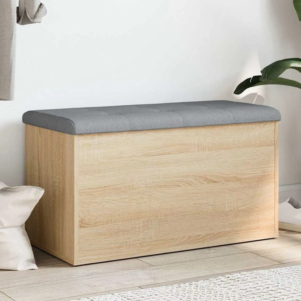 835049 vidaXL Пейка за съхранение, дъб сонома, 82x42x45 см, инженерно дърво