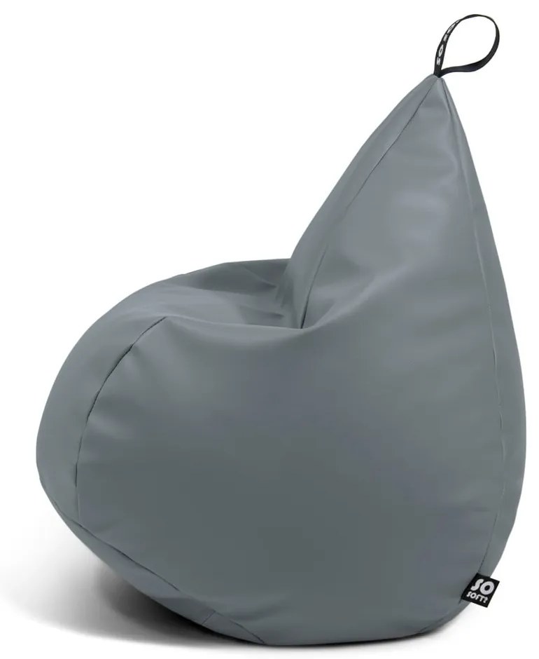 Оранжев пуф от изкуствена кожа Drop L – So Soft?