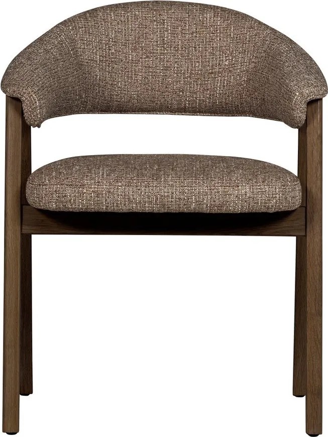 Кафяв тапициран трапезен стол с подлакътници Tunar – WOOOD