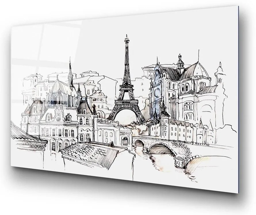 Живопис върху стъкло 70x100 cm Paris - Wallity
