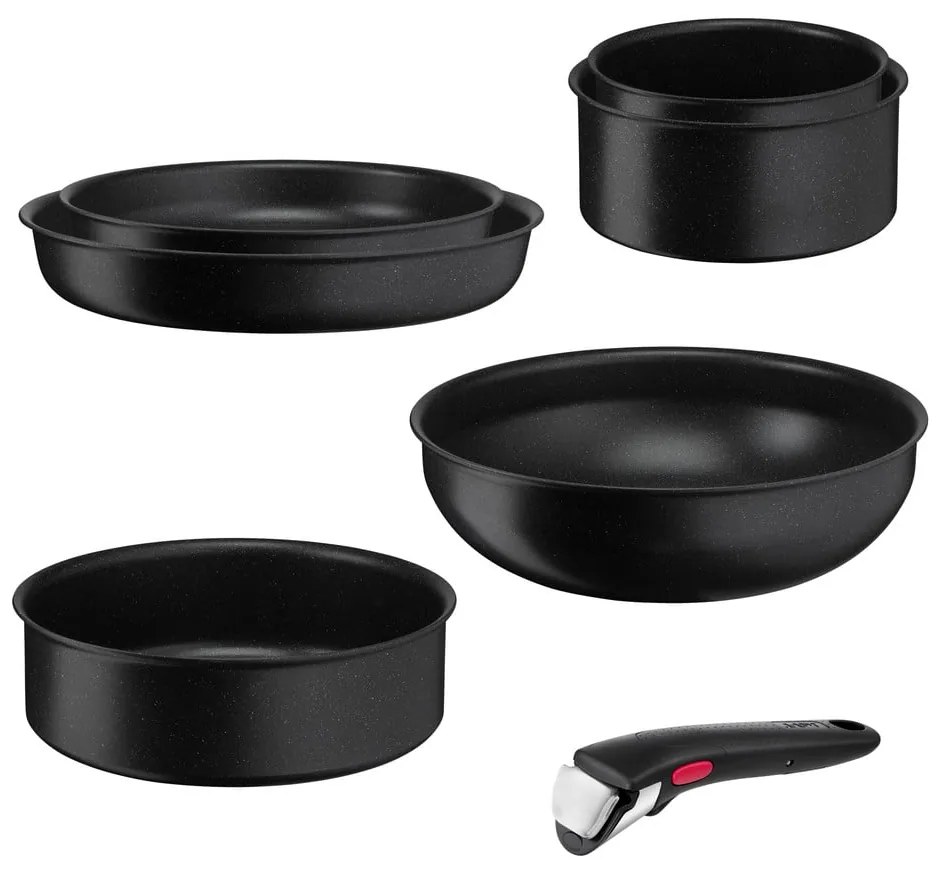 Алуминиев комплект съдове 7 бр. INGENIO Black stone L3998702 – Tefal